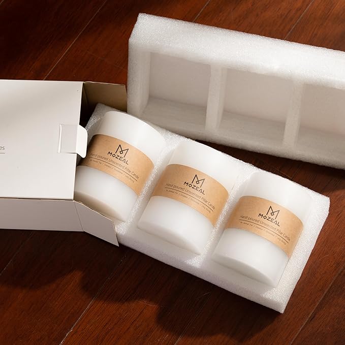 MOZEAL 3" x 8" Hand-Poured Unscented Large Candle,Smokeless Rustic Pillar Candle Set of 2,Slow Burn,No Drip,Approx 150 Hours Burning,Wedding,Dinner,Christmas and Home Decorative,Tall Dark Gray Candle