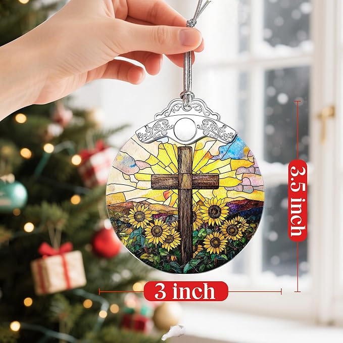 Christmas Ornaments: Christian Cross Ornament, Christmas Tree Decorations, Religious Holiday Decor, Stocking Stuffers, Gift Ideas, Xmas Gift & Christian Gifts, Religious Gifts