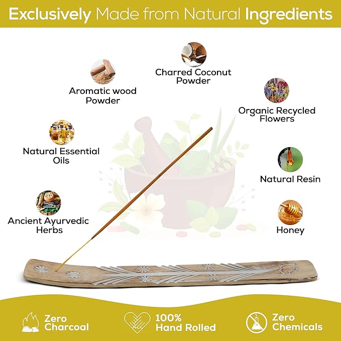 Satya Nagchampa Vanilla Incense Sticks, Satya Bng (Bangalore) Insenses 15gmx3 Pack (45 GMS) with Raajsee Incense Holder Bundle, Satya Nagchampa Natural Incense