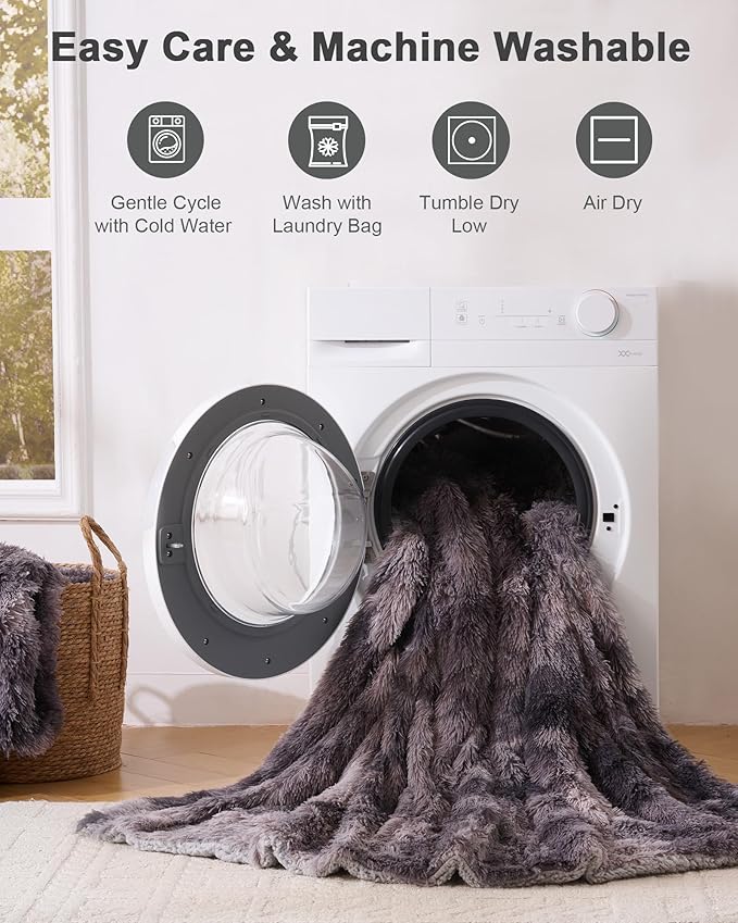 Super Soft Fluffy Fuzzy Faux Fur Sherpa Fleece Blanket Twin Size, Plush Thick Warm Blanket for Bed Couch, College Dorm Essentials Gifts for Girls Boys, Room Decor for Winter, 60" x 80"