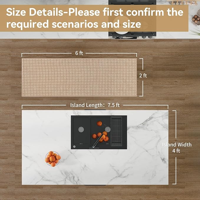 2x6 ft Boho Kitchen Runner Rugs Mat Non Slip Woven Runners for Hallways Washable, Soft Long Entryway Laundry Hall Floor Runner Carpet for Indoor Backdoor Bedroom Kitchen Living Room, Brown