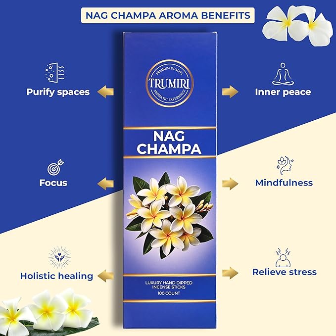 Nag Champa Incense Sticks - Pack of 100 Inscents-Sticks - Scented Insence Made with Natural Ingredients - Indian Spiritual Inciensos Non Toxic Agarbatti Insense