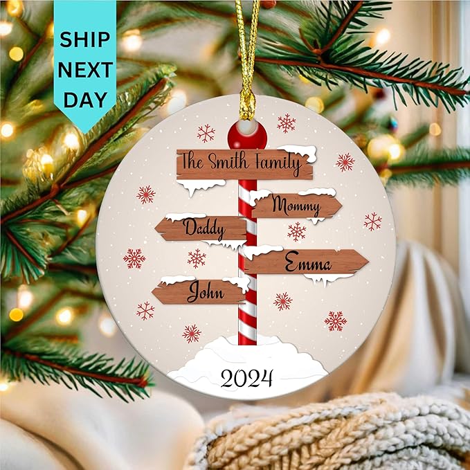Family 2025 Ornament, Personalized Shake Ornament, Christmas Tree, Shaker Gift