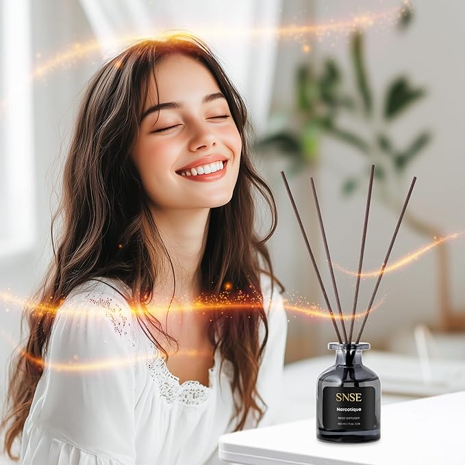 SNSE Narcotique Perfumed Reed Diffuser Set - Premium Reed Diffusers for Home with Diffuser Reeds, Luxurious Gift Aroma, Sophisticated Scent, Ideal for Relaxation, Elegant Home Fragrance