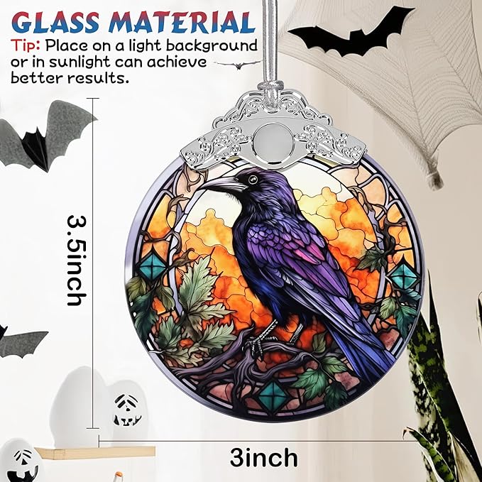 Christmas Ornament, Stained Glass Ornament, Christmas Decorations for Tree, Holiday Ornament, Unique Gift Idea - Wise Crow