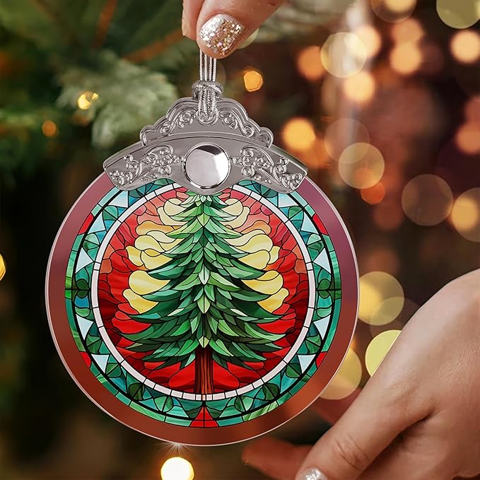 Christmas Tree Hanging Ornament - Tree Decorations & Suncatcher - Themed Gifts