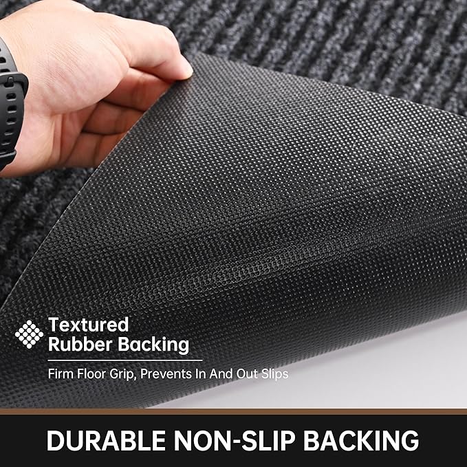 Front Door Mat, 60" x 48" Heavy Duty Indoor Outdoor Doormat, Non-Slip Welcome Mats for Entryway, Rubber Backing Low Profile Commercial Door Mats