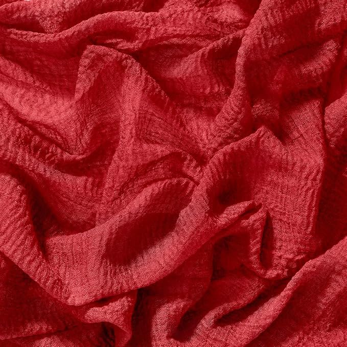 Socomi Red Cheesecloth Table Runner Valentine's Day Gauze 120 Inch Rustic Boho Cheese Cloth Runner for Wedding Party Baby Bridal Shower Centerpiece Decoration Holiday Home Decorations