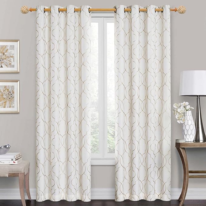 Imitation Wood Grain Curtain Rod for Windows 48 to 84 Inches: 1 Inch Heavy-Duty Adjustable Decorative Curtain Rod With Rustic Leaf Finials for Bedroom & Living Room