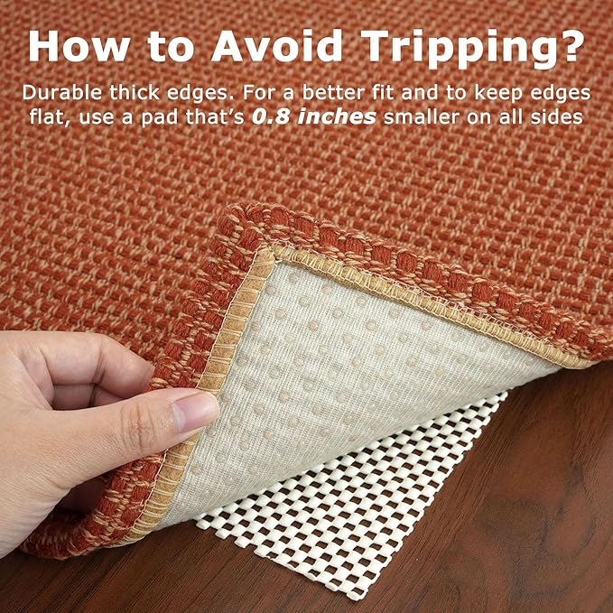 KOZYFLY Runners for Hallways 3x8 ft Washable Kitchen Runner Non Slip Rubber Backed Hall Runners Cotton Entryway Runner Rugs Floor Carpet for Indoor Backdoor Bedroom Kitchen, Orange/Tan