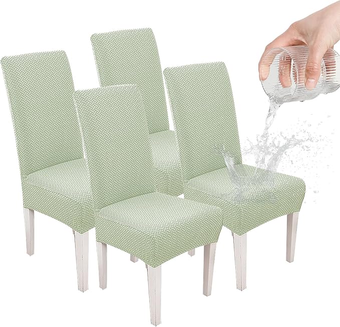 Parsons Dining Chair Cover, Detachable,Retractable,Sofa Chair Cover(4, Green)