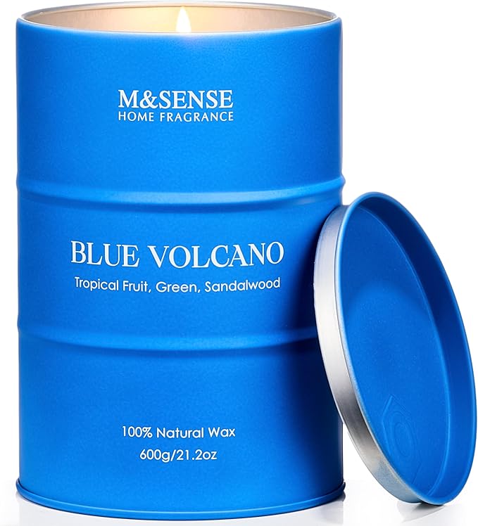M&SENSE Tropical Fruit Soy Scented Candles Natural Non Toxic, Large Summer Candles 21.2oz 120 Hours Long Lasting Burning, Unique Candle Gifts Cozy Room Decor for Women Men
