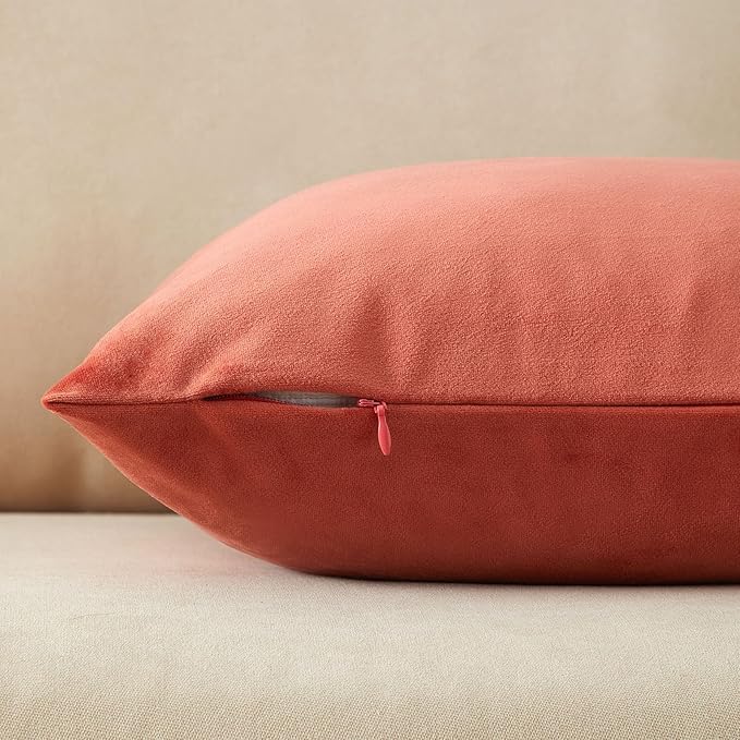 JUSPURBET Velvet Pillow Covers Set of 2 Decorative Throw Pillow Covers 26x26 for Couch Sofa Bed Soft Cushion Covers Cases with Hidden Zipper for Living Room Home Decor,Apricot