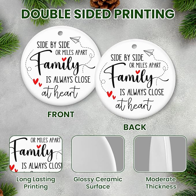 Christmas Ornament Gifts for Women Men - Ceramic Christmas Ornaments 2025 for Tree Decorations - Family Ornaments for Mom Dad Grandma Grandpa, Gifts for Sister Brother Friend Wife Husband