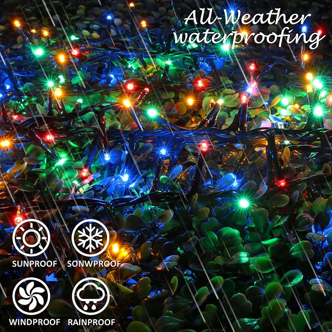 Ogrmar 82 ft 1000 LED Christmas Cluster Lights 8 Modes Christmas String Lights with Timer Function & Connectable for Xmas Home Garden Wedding Party Xmas Tree Indoor Outdoor Decor (1000, Multicolor)