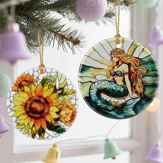Enchanting Mermaid Christmas Ornaments: Christmas Tree Ornaments & Holiday Decor – Perfect Holiday Presents & Gift Ideas for Friends, Coworker, Family, Mermaid Lover, and Ocean Lover