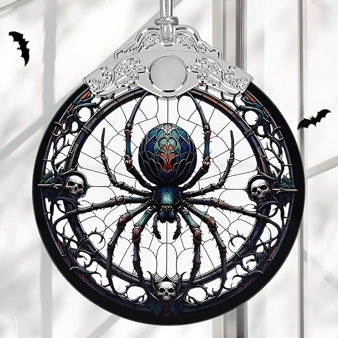 Christmas Ornament, Stained Glass Ornament, Christmas Decorations for Tree, Holiday Ornament, Unique Gift Idea - Dark Spider