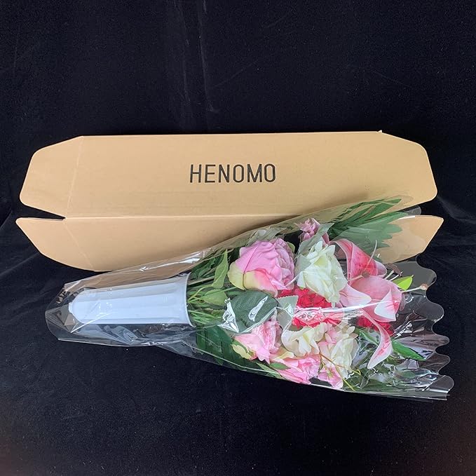 HENOMO Artificial Cemetery Flowers for Grave Vase， Headstone Silk Flower Arrangement, Graveside Decoration- Vibrant Pink Lily and Rose, Tombstone Memorial Bouquet with Vase