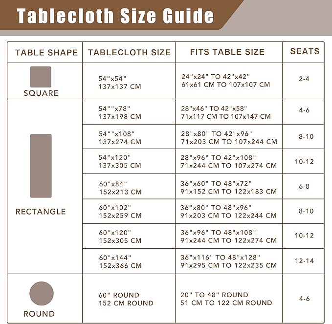 Fitable Linen Textured Tablecloths 2 Pack, Faux Burlap Rectangle Table Clothes for 6 Foot Tables, Rustic Table Covers for Buffet, Banquet, Kitchen Dining, Party, Farmhouse (Nature, 54 x 108 Inch)