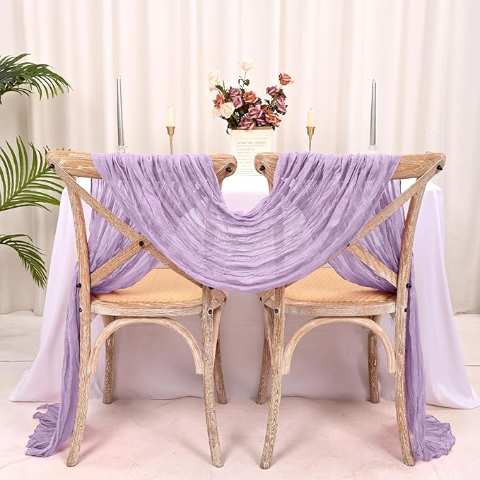 15 Pack Lavender Cheesecloth Table Runner 17 x 108 Inch Fall Thanksgiving Boho Rustic Farmhouse Gauze Cheese Cloth Runner for Wedding Party Baby Shower Home Decor Holiday Decorations