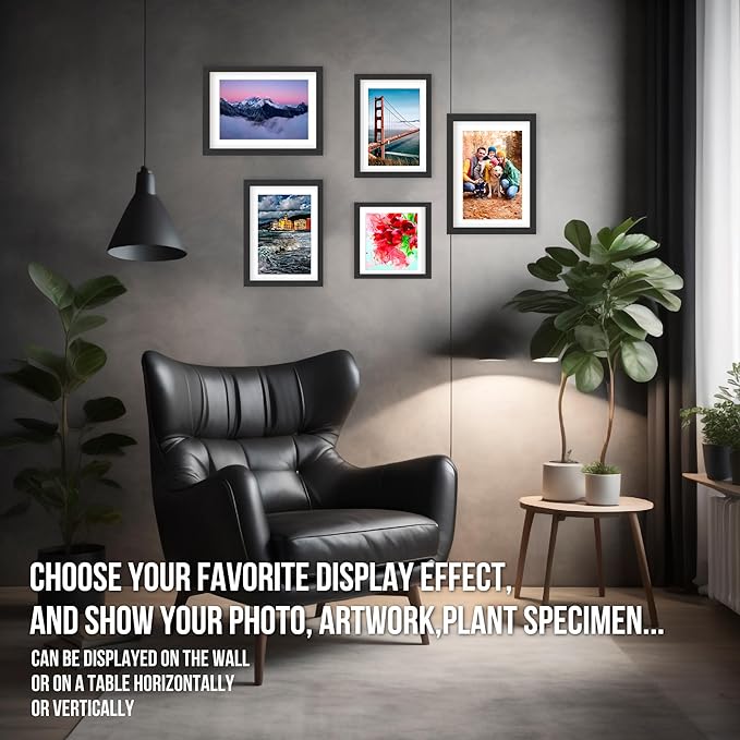 Floating Picture Frames-Floating Photo Frame 3 Pcs Glass Floating Frame Two Sided Picture Frame Large Floating Frame Square Floating Frame Picture Frames with UV Protection Floating Wood Gallery Frame