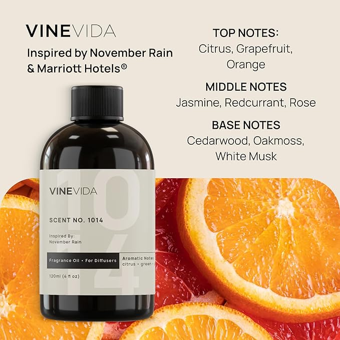 VINEVIDA (32oz) Hotel Fragrance Collection Diffuser Oil - Cold Air Diffuser - Marriott-Inspired Scent No.1014