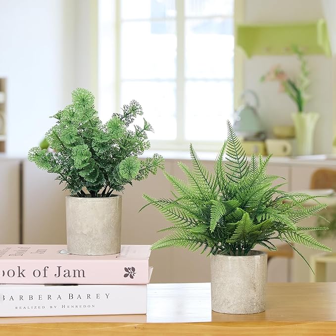 3 Pack Fake Potted Plants Artificial Plants for Shelf/Living Room/Wall/Home Decor