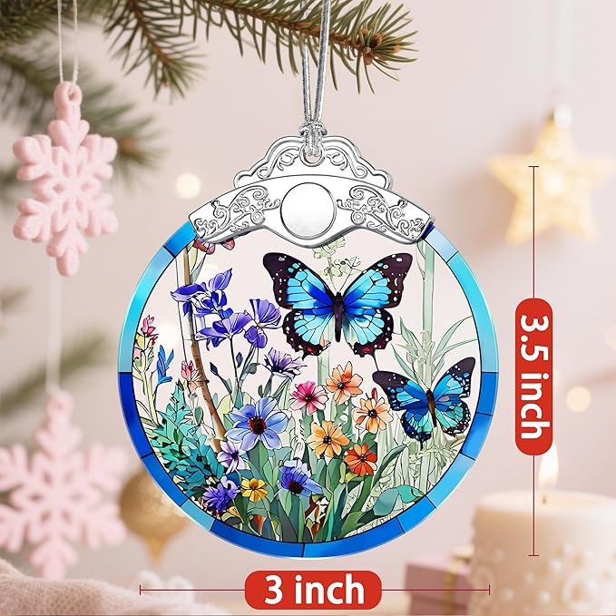 Butterfly Christmas Ornament – Christmas Tree Ornament & Holiday Decor, Gifts for Nature Lovers, Butterfly Lover Gifts, Holiday & Xmas Gift