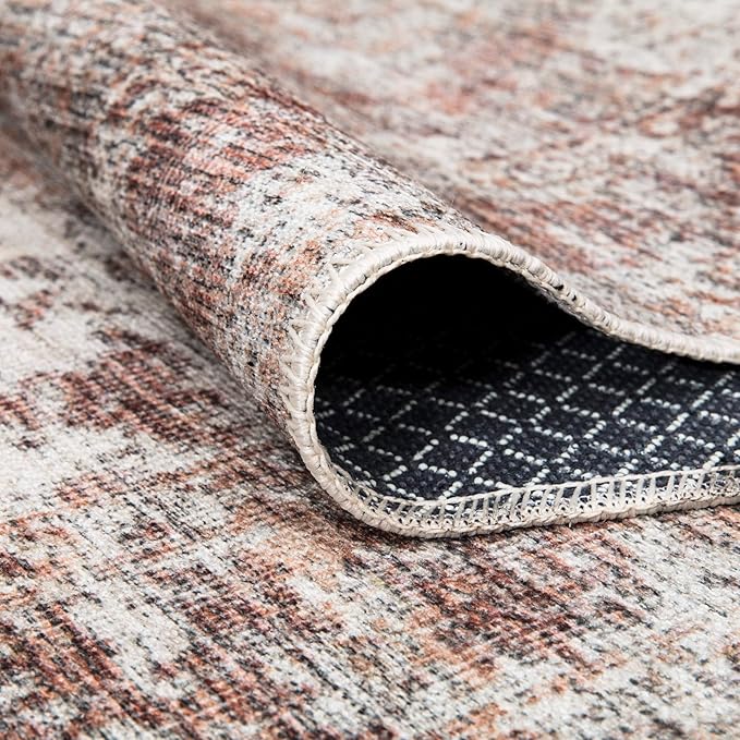 Bloom Rugs Washable Non-Slip 12 ft Runner - Ivory/Blush Traditional Runner for Entryway, Hallway, Bathroom, and Kitchen - Exact Size: 2.5' x 12'