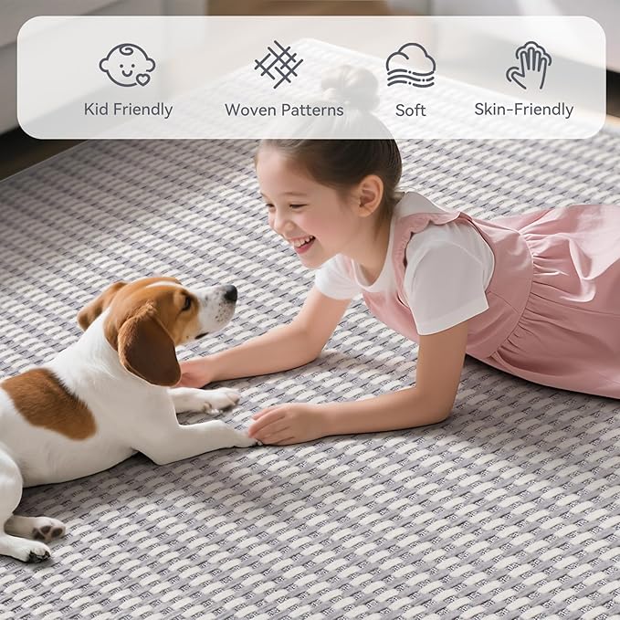 2x6 ft Boho Kitchen Runner Rugs Mat Woven Runners for Hallways Washable Non Slip, Soft Long Entryway Laundry Hall Floor Runner Carpet for Indoor Backdoor Bedroom Kitchen Living Room, Gray