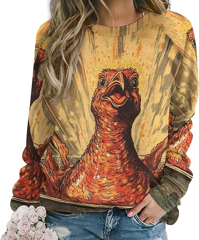 Thanksgiving Sweatshirt for Women Crewneck Pullover Casual Graphic Long Sleeve Shirts Sweater