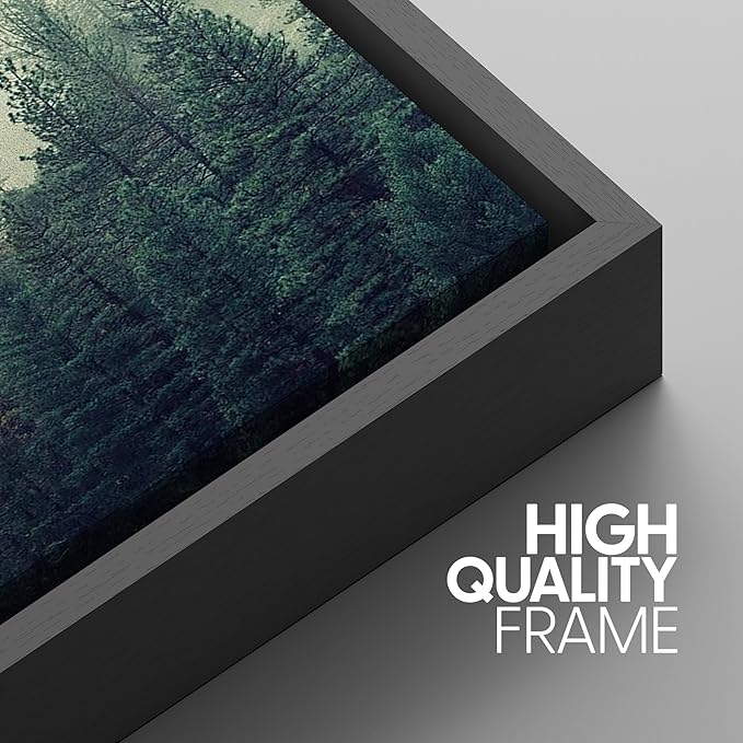 SIGNWIN 3 Piece Framed Canvas Wall Art Foggy Mountains Canvas Prints Home Artwork Decoration for Living Room,Bedroom - 24"x36"x3 Panels
