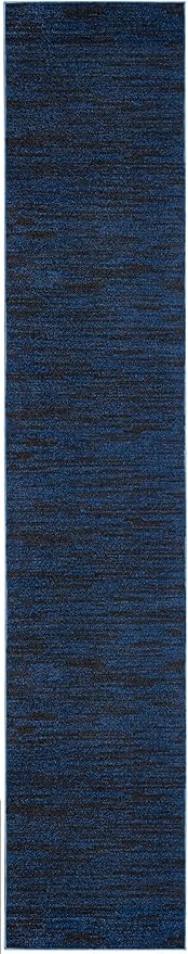 Nourison Home Essentials Indoor/Outdoor Midnight Blue 2'2" x 12' Area Rug, Easy Cleaning, Non Shedding, Bed Room, Living Room, Dining Room, Backyard, Deck, Patio (2x12)
