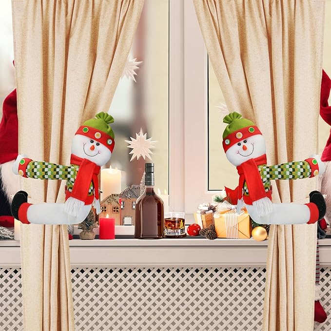 Christmas Tree Topper Snowman, Unique Holiday Xmas Decorations Christmas Trees Hugger Wine Bottle Home Curtain Ornaments Party Decor Funny Home Decor