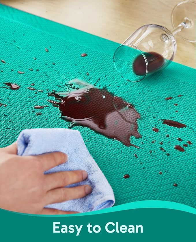 Ophanie Kitchen Mats for Floor, 3/4 Inch Thick Kitchen Rugs, 20''x32'' Anti Fatigue Standing Cushioned Mat, Waterproof,Comfort Ergonomic Mat for Office, Home, Sink, Teal Non-Slip Bottom