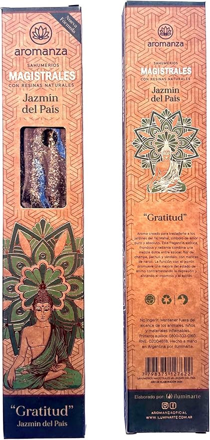 Masterful Incense Sticks 8 u - Jasmine “Relaxation” – Floral & Calming Aromatherapy with Sandalwood, Champa & Neroli – Uplifts Mood. Aromanza