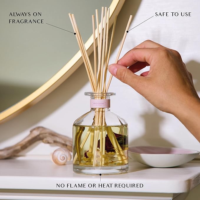 Benevolence LA Beach Rose Gift Box | Candle, Room Spray & Reed Diffuser | Rose & Sandalwood | Elegant Home Fragrance | Ready for Gifting Set | Thanksgiving Gifts for Women