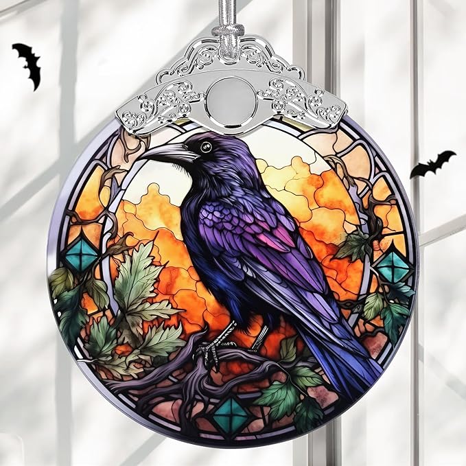 Christmas Ornament, Stained Glass Ornament, Christmas Decorations for Tree, Holiday Ornament, Unique Gift Idea - Wise Crow