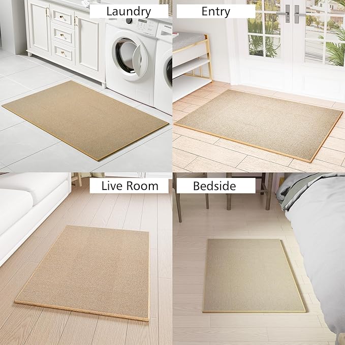 Kitchen Mat 1 PCS, Cushioned Non Slip Rugs for Kitchen Floor, Absorbent Runner Comfort Standing Mats Washable for Kitchen, Office, Home (Brown, 24"x36")