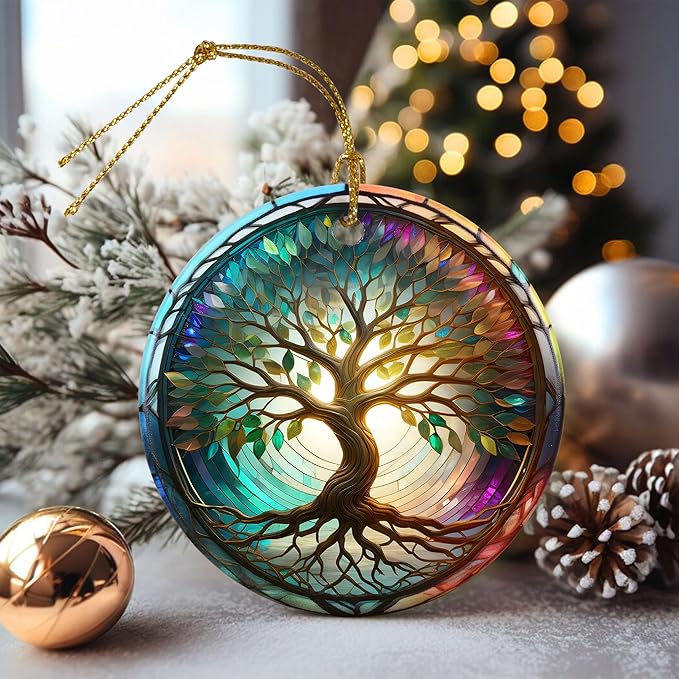 Touber Christmas Ornament, Christmas Ornaments for Tree, Tree of Life Christmas Tree Decor, Holiday Ornament