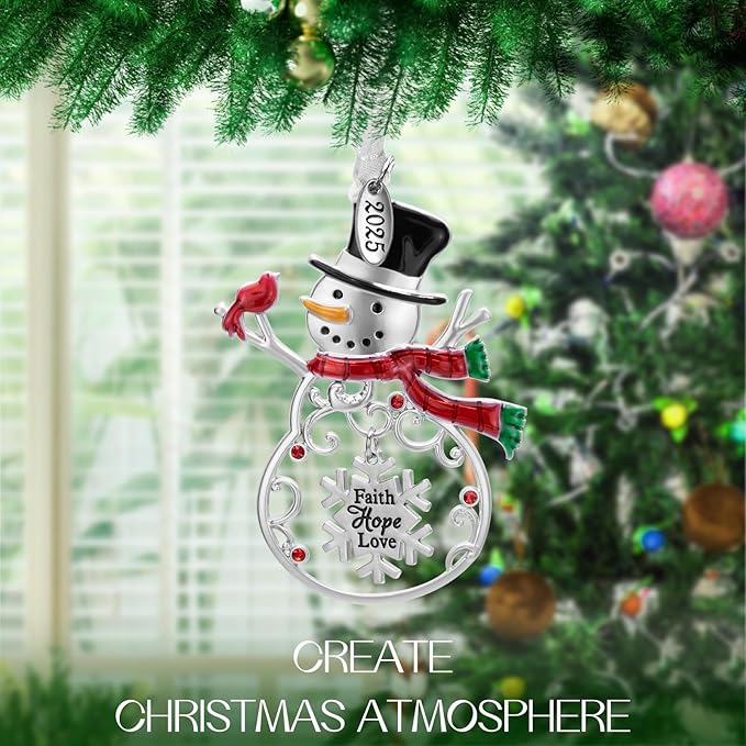 Laraine Christmas Tree Ornaments – 2025 Decorative Hanging Pendant of Car Charm Holiday Keepsake Gift Home Decor (Snowman (2025))