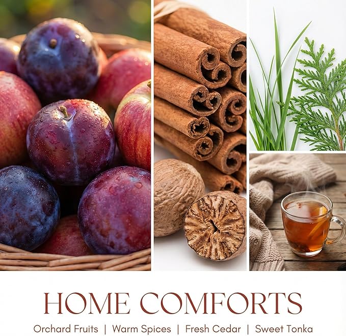 HomeLights Home Comforts Scented Candles | 6.7oz Soy Candles Rustic Modern Large Candle Jars | Ideal Candle Gifts for Events, Home Decor Stress, Relief & Relaxation