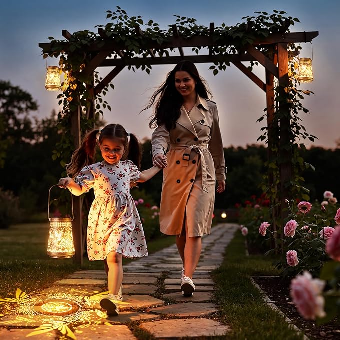 2 Pack Solar Lanterns Outdoor Waterproof Birthday Gifts for Women Mom Grandma, Hollowed-Out Metal Hummingbird Hanging Solar Lantern Lights Outdoor Decor, 2 Modes Lights Decor for Yard, Patio