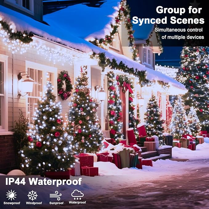 393 FT Christmas Light 1000 LED Xmas Lights Outdoor LED Christams String Lights Waterproof 8 Modes & Timer, Fairy Lights Plug in for Weeding, Patio, Party, Holiday,Christmas Decor (Cool White)