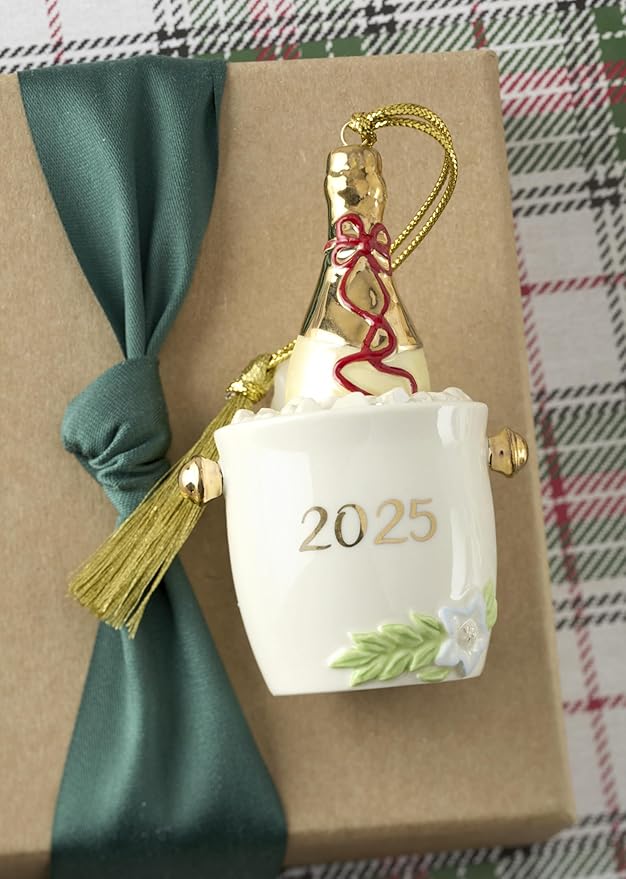 Lenox 897621 2025 Champagne Bucket Ornament, Christmas, Holiday Decorations