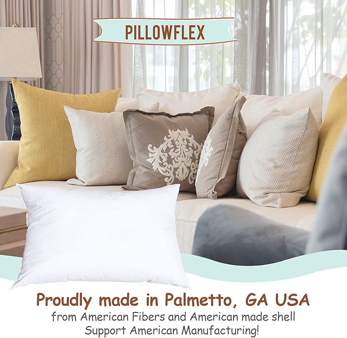 Pillowflex Synthetic Down Pillow Insert - 14x22 Down Alternative Pillow, Ultra Soft, Small Rectangle, Lumbar, Travel, Neck, Sleeping Pillow - 1 Decorative Pillow Form