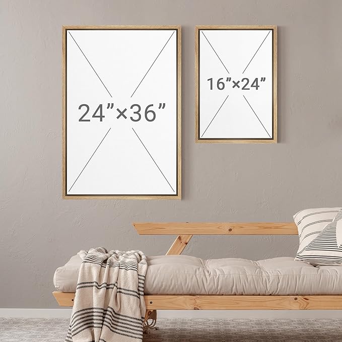 MUDECOR Framed Wall Art Print Set Western Decor Horseshoes Pattern Rustic Neutral Illustrations Modern Art Boho Decorative Colorful Chic for Living Room, Bedroom, Office - 16"x24"x3 NATURAL