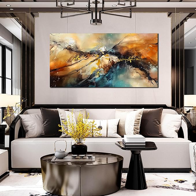 Abstract Paintings Canvas Wall Art for Bedroom - Modern Living Room Wall Decor Ready to Hang Size 24" x 48"