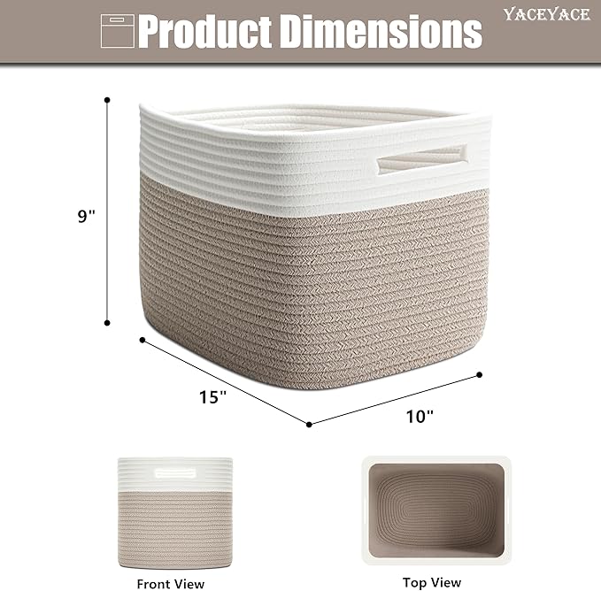 Storage Bins with Handles, 3 Pack Baskets for Shelves, Foldable Fabric Storage Bins with Handles for Home Organizing, Bathroom, Bedroom