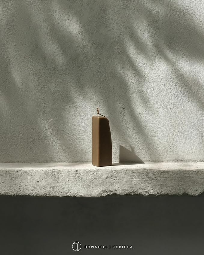 LAWA Downhill Candle - Beautiful Handmade Pillar Scented Soy Wax Elegant Aesthetic Candle Housewarming Gift Home Room Shelf Decor Idea (Kobicha)